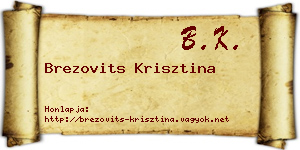 Brezovits Krisztina névjegykártya